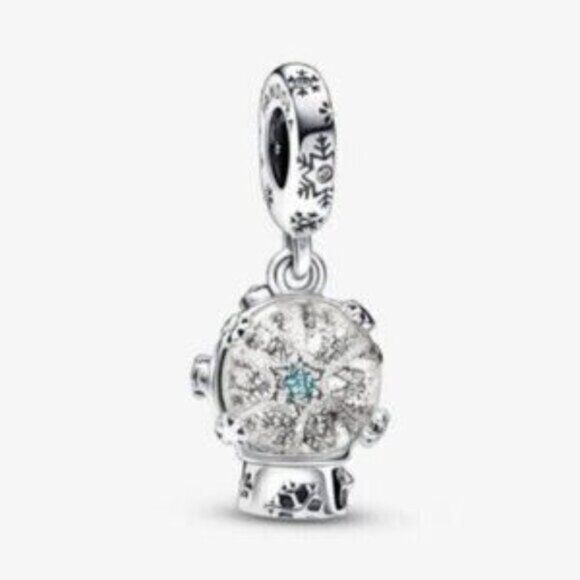 PANDORA Snowflake Snow Globe Dangle Charm - Picture 2 of 3